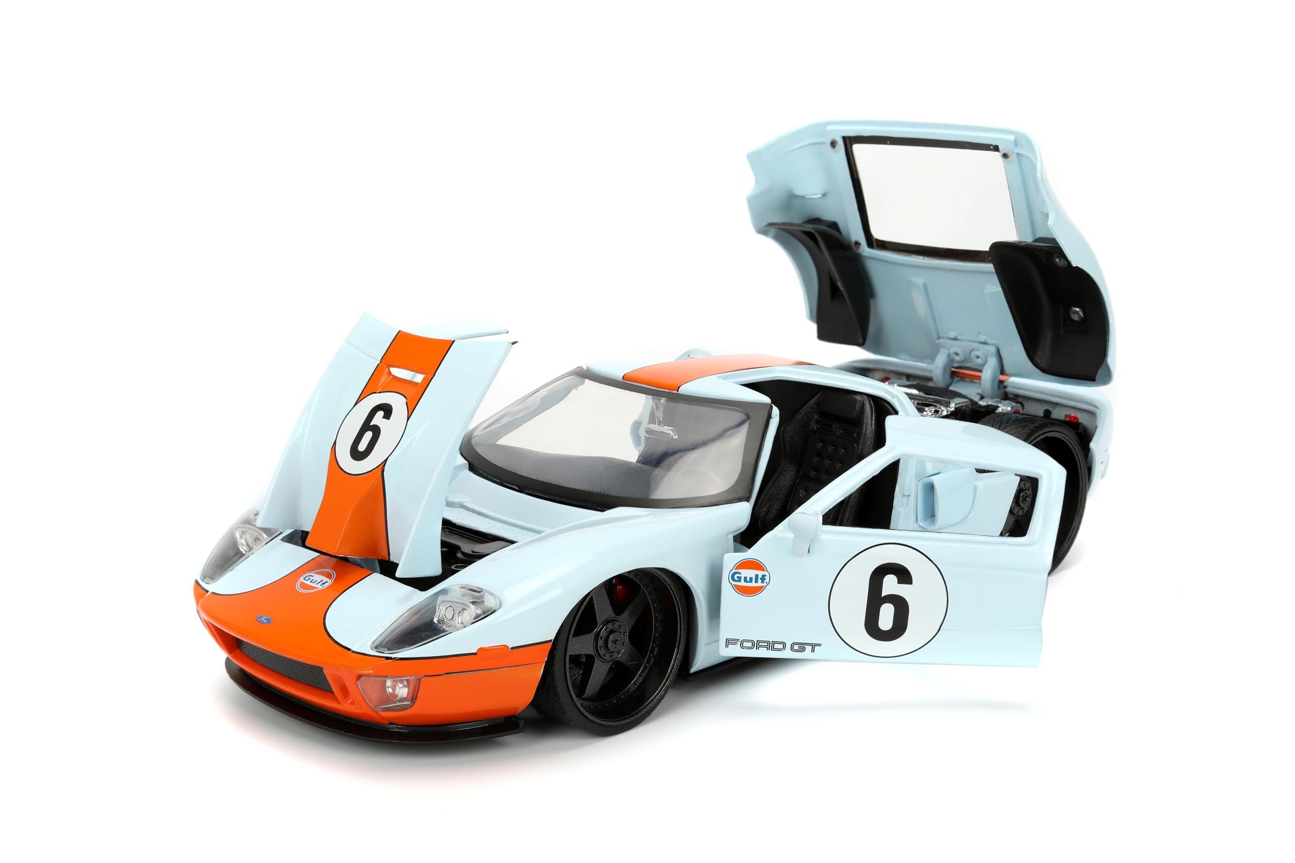 Jada Toys Hyper-Spec 1:24 2005 Ford GT Gulf Die-cast Car – Opening